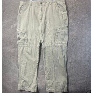 Harley Davidson Cargo Pants Mens 40x34 (44X32) Beige Biker Workwear Utility